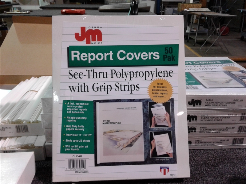 JM CLEAR REPORT COVERS WITH GRIP STRIPS