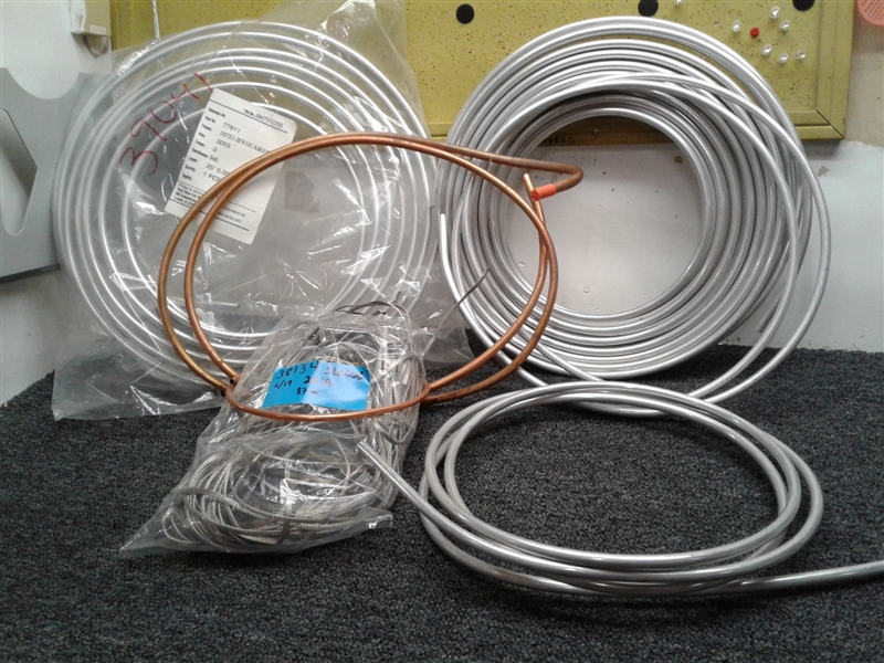 ASSORTED ALUMINUM & COPPER TUBING & BRAIDED STAINLESS SLEEVE
