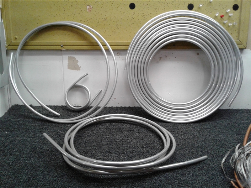 ASSORTED ALUMINUM & COPPER TUBING & BRAIDED STAINLESS SLEEVE