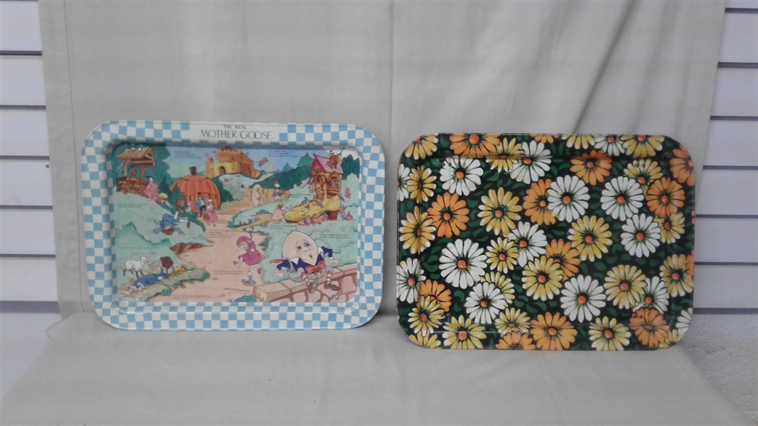 2 VINTAGE METAL TV/LAP TRAYS