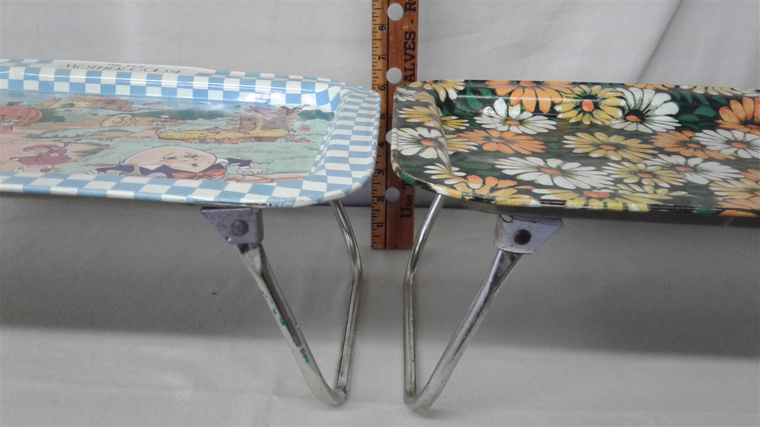 2 VINTAGE METAL TV/LAP TRAYS