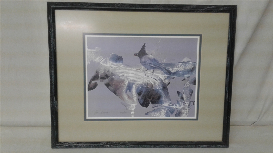 CALIFORNIA JAY FRAMED ART BY JAN SOUSA SIGNED AND NUMBERED