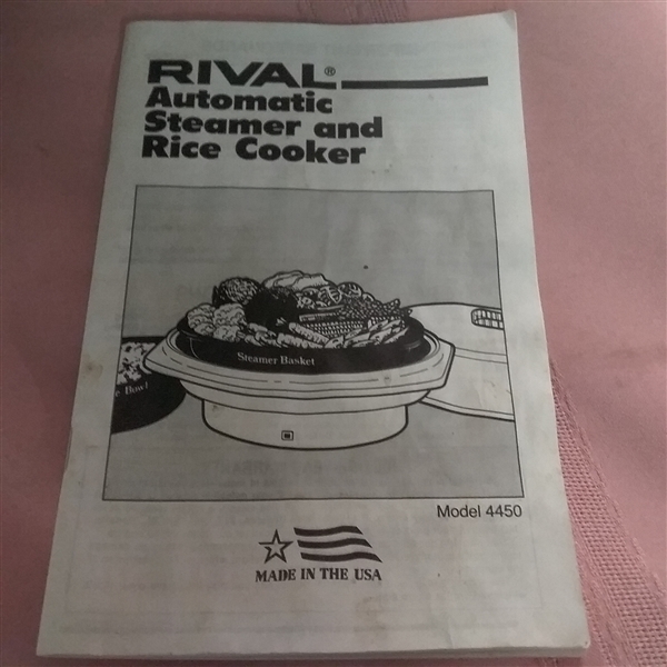 RIVAL AUTOMATIC STEAMER AND RICE COOKER