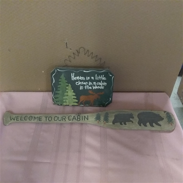 WOOD CABIN WALL SIGNS