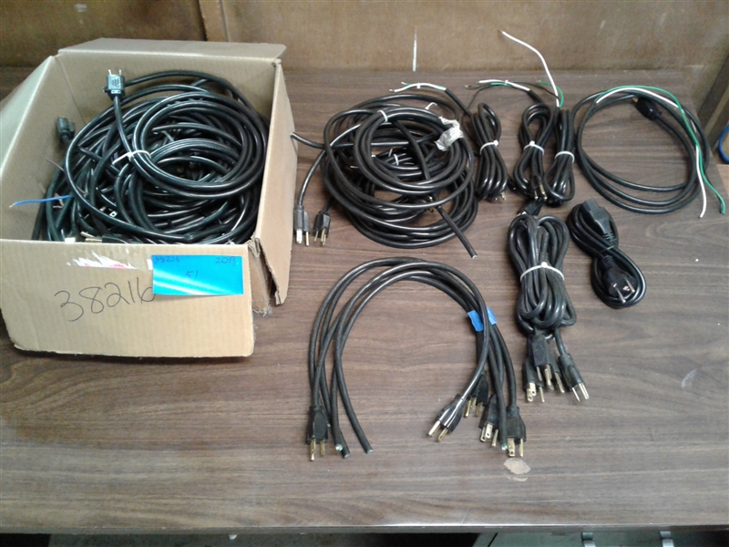 ASSORTED HEAVY DUTY POWER CORDS WITH GROUND PLUGS