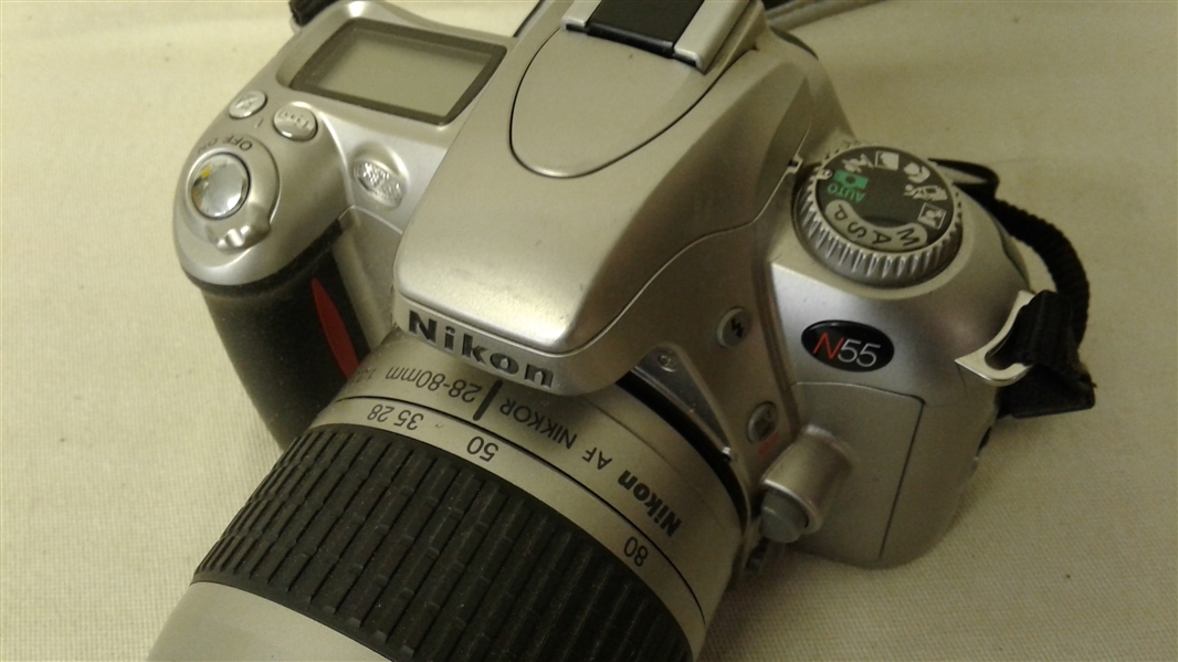 NIKON N55 CAMERA AND ACCESSORIES