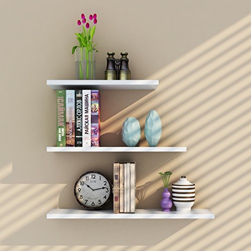 WHITE FLOATING SHELF SET OF 3