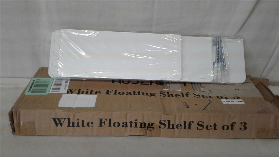 WHITE FLOATING SHELF SET OF 3