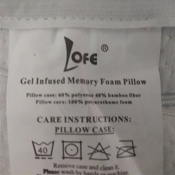 LOFE GEL INFUSED CONTOURED MEMORY FOAM PILLOW