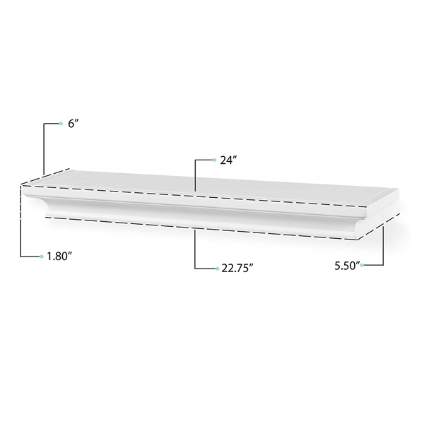 CROWN MOLDING FLOATING SHELF 24X6 2 PK