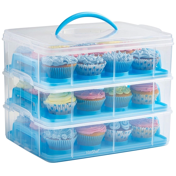 VONSHEF SNAP N STACK 3 TIER CUPCAKE HOLDER/CARRIER