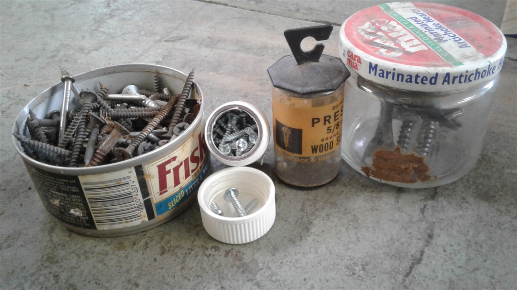 LOT OF NAILS, FASTENERS, AND OTHER HARDWARE