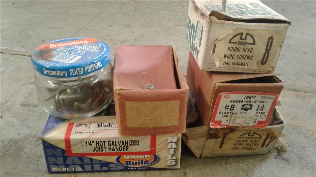 LOT OF NAILS, FASTENERS, AND OTHER HARDWARE