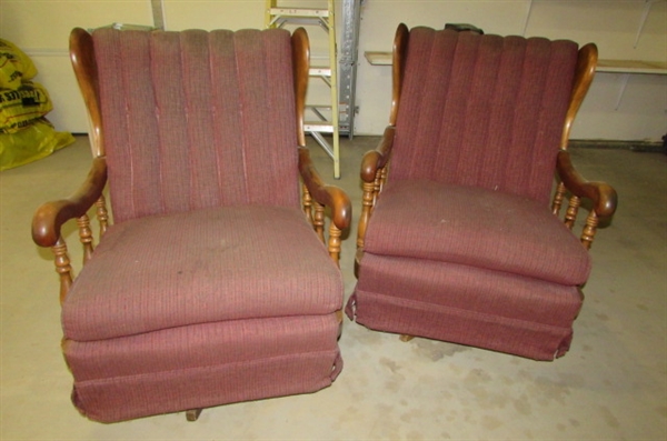 PAIR OF VINTAGE SWIVEL ROCKERS