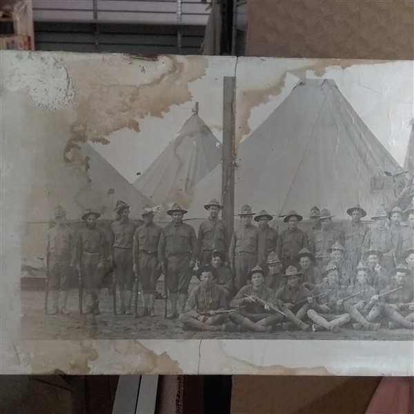 VINTAGE/ANTIQUE PANORAMIC ARMY PHOTO 