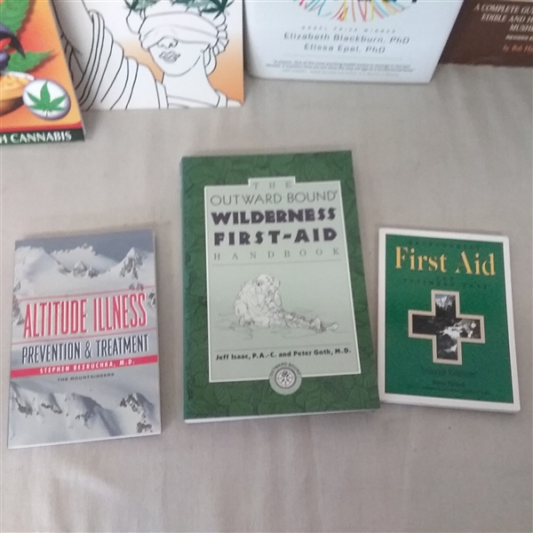 FIRST AID, CANNABIS, AND FUNGI/MUSHROOM BOOKS