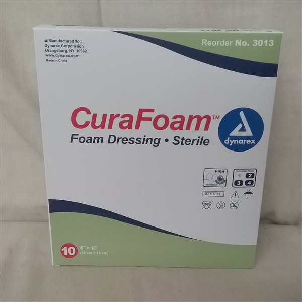 CURAFOAM 6 X 6 STERILE FOAM DRESSING 10 CT