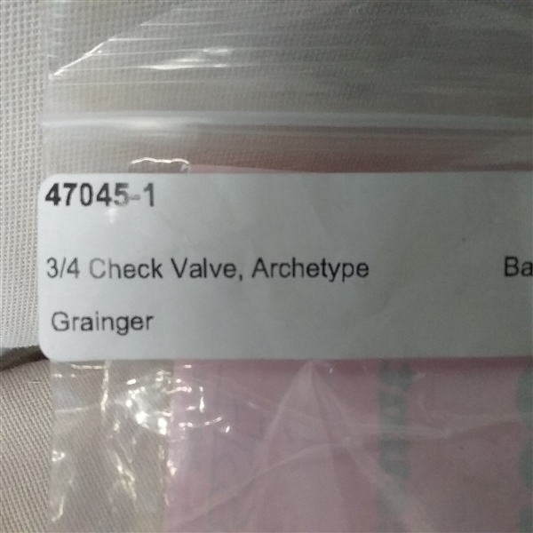 GRAINGER 3/4 CHECK VALVE ARCHETYPE
