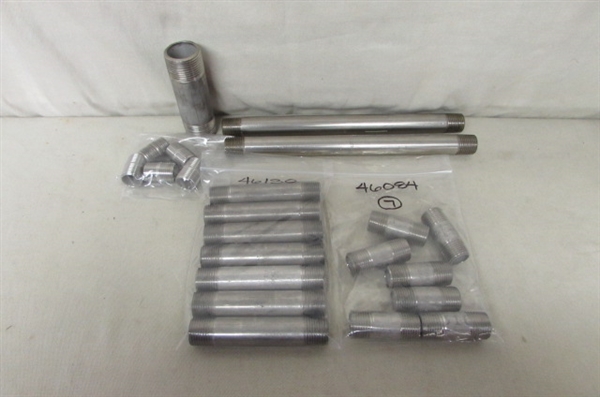 ASSORTED SIZES OF STAINLESS THREADED PIPE 