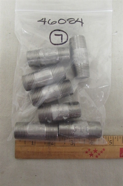 ASSORTED SIZES OF STAINLESS THREADED PIPE 
