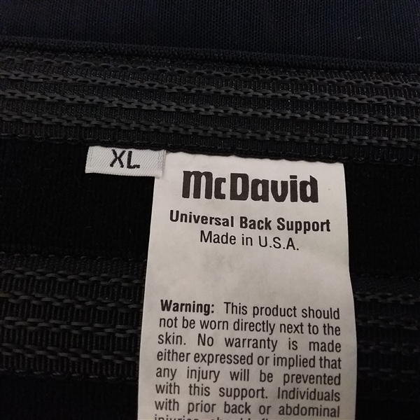 MCDAVID UNIVERSAL BACK SUPPORT XL
