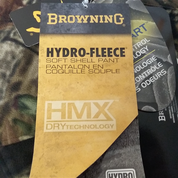 BROWNING HYDRO-FLEECE SOFT SHELL PANT WITH HMX DRY TECHNOLOGY SIZE M