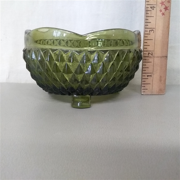 DEPRESSION GLASS AND VINTAGE GREEN GLASS