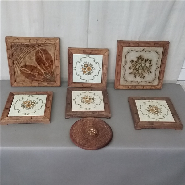 WOOD AND TILE TRIVETS