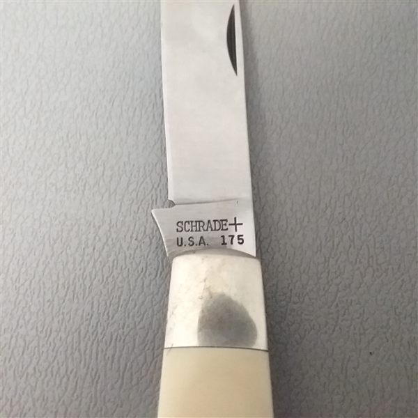 VINTAGE SCHRADE 175 YELLOW GRAFTING KNIFE TAMFELT