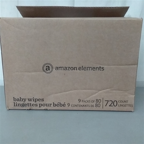 Amazon Elements Baby Wipes, Sensitive, 720 Count, Flip-Top Packs