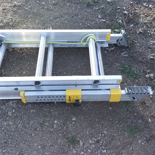 WERNER EXTENSION LADDERS AND SINGLE ALUMINUM LADDER WITH ROLLING HOOKS