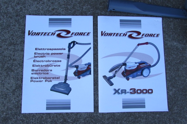 VORTECH XR 3000 CANISTER VACUUM WITH ATTACHMENTS