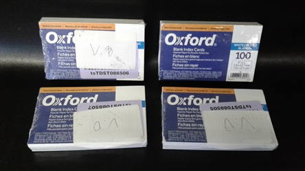 Oxford Blank Index Cards 4 packs of 100
