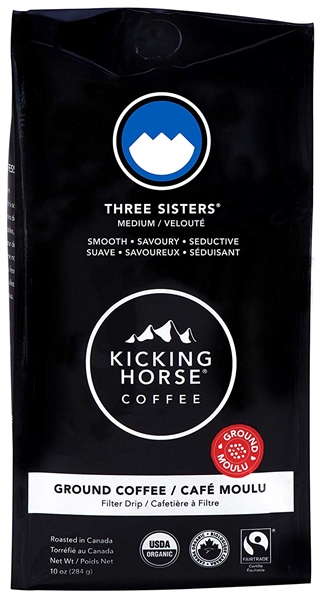 Kicking Horse Coffee, Three Sisters, Medium Roast, Ground, 10 Oz