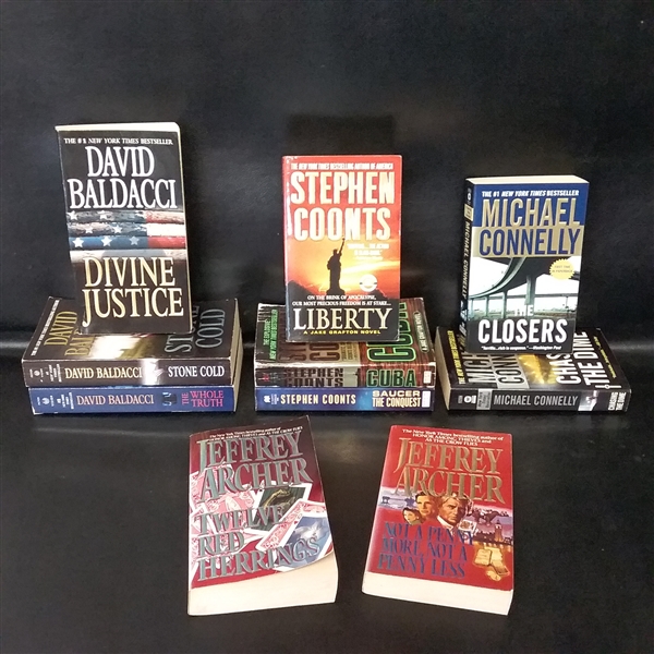 David Baldacci, Stephen Coonts, Jeffrey Archer, and Michael Connelly Novels