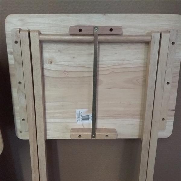Set of 5 Wood TV Trays with Stand