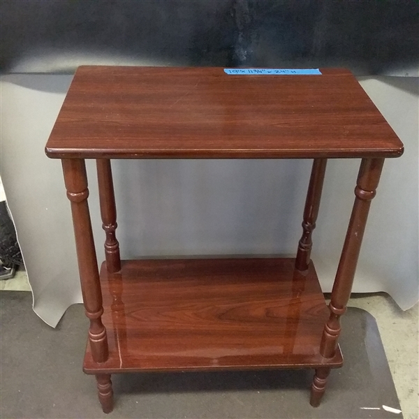 Small 2 Shelf Wood Side Table