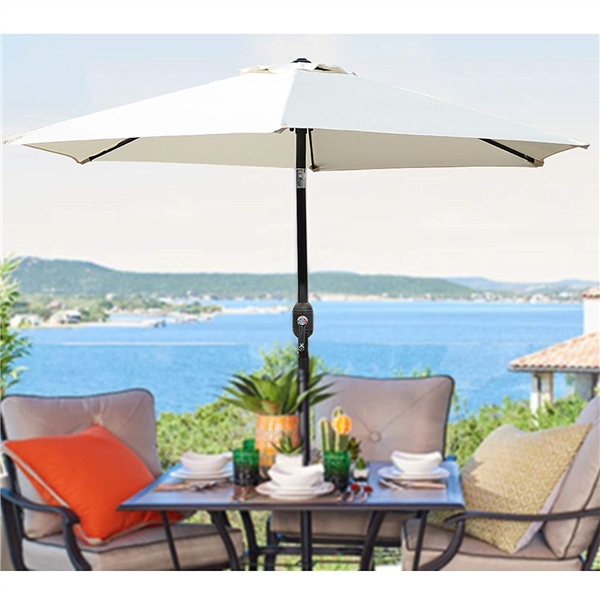 7.5 ft Patio Umbrella, Yard Umbrella with Push Button Tilt and Crank