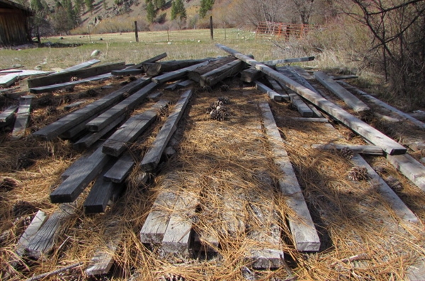 OLD WEATHERED WOOD PILE