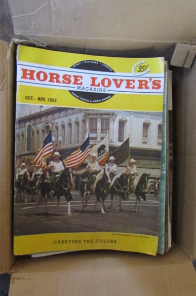 OVER 10 BOXES OF HORSE RELATED MAGAZINES SOME DATING BACK TO THE 1940'S