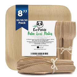 Bamboo Disposable Plates, Forks, and Knives