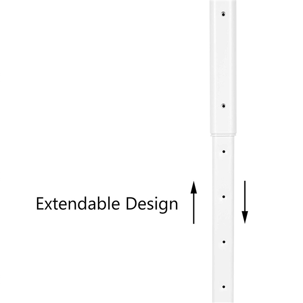 Wall Mounted Adjustable Durable Steel Clothes Rack Drying and Hanging Closet Bar Rail Organizer (White) 3-SETS