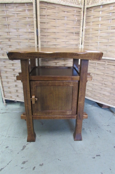 SOLID WOOD ARTS & CRAFTS STYLE CABINET/SIDE TABLE #1