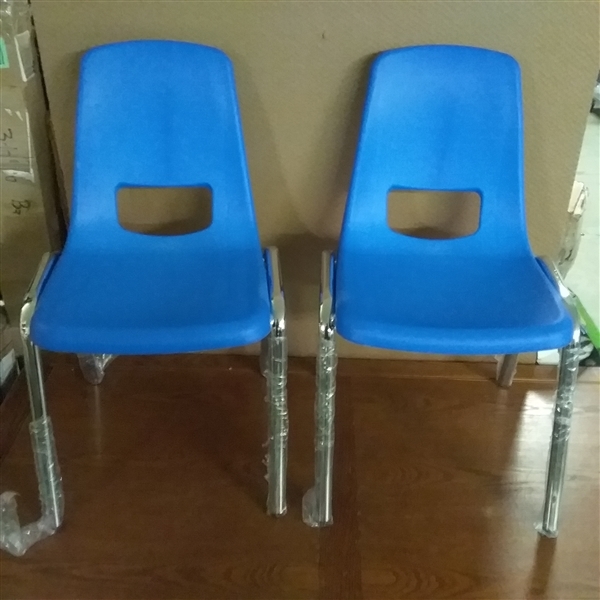 PAIR OF 14 STACKABLE SCHOOL CHAIRS