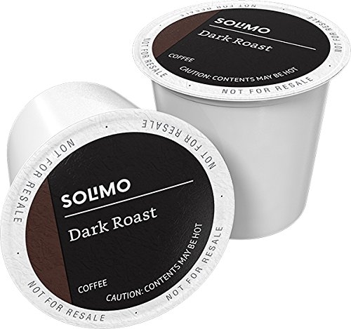 100 Ct. Solimo Dark Roast Coffee Pods, Compatible with Keurig 2.0 K-Cup Brewers