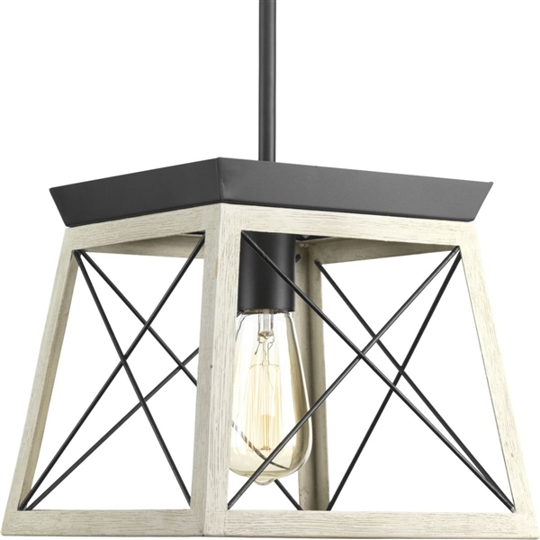 Progress Lighting P500041-143 Briarwood One-Light Mini-Pendant, Graphite