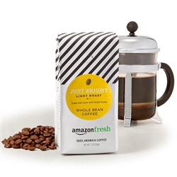 AmazonFresh Just Bright Whole Bean Coffee, Light Roast, 12 Ounce 