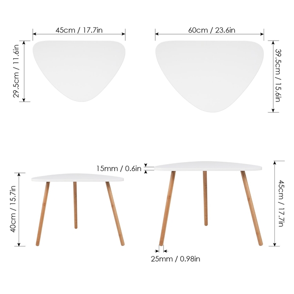 HOMFA Nesting Coffee End Tables Modern Furniture Decor Set of 2 