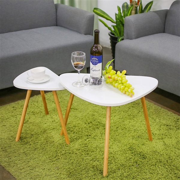 HOMFA Nesting Coffee End Tables Modern Furniture Decor Set of 2 