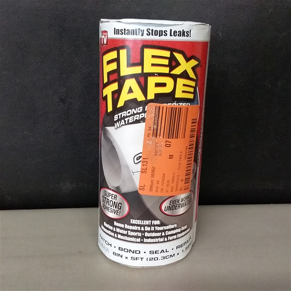 FLEX TAPE Clear 8 in. x 5 ft. Strong Rubberized Waterproof Tape 